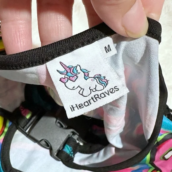 NWOT iHeartRaves Good Mood Bodysuit with Buckle Size Medium - Picture 11 of 11